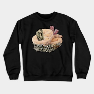 Banana Ball Python Upon Pyrite. Crewneck Sweatshirt